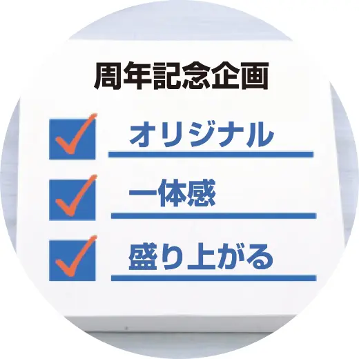 それぞれの会社に最適な周年テーマ・オリジナル企画をご提案!